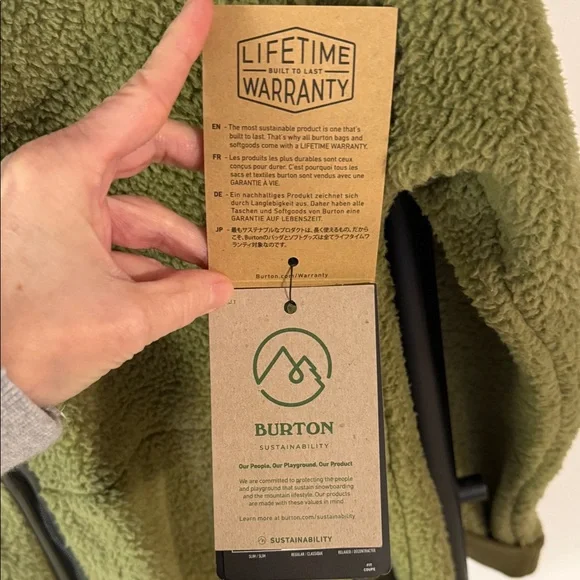 Burton martini Olive green medium women’s sherpa Jacket - Picture 6 of 9